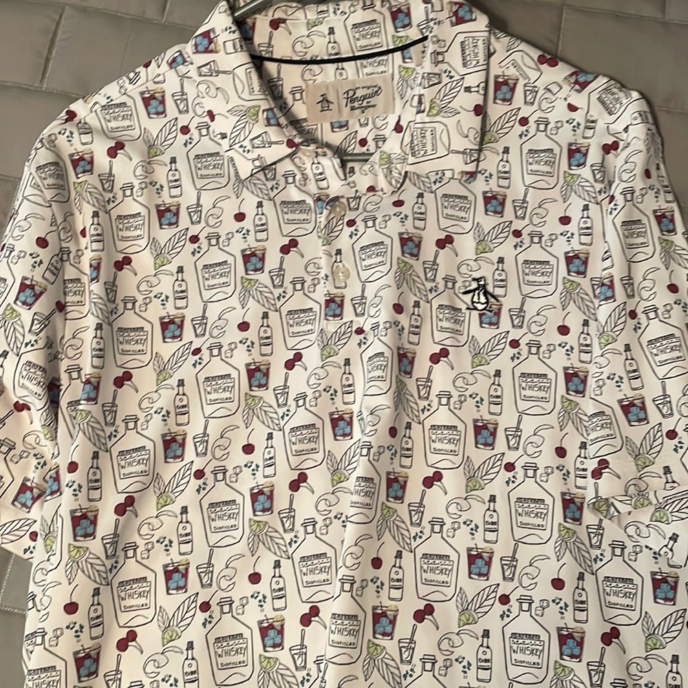 Original Penguin Men's Whiskey Glass Golf Polo